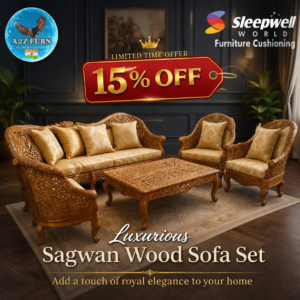 Premium wooden Sofa with Lather Sowed Fabric