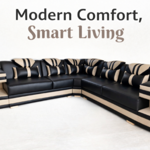 Premium Sofa with Lather Sowed Fabric
