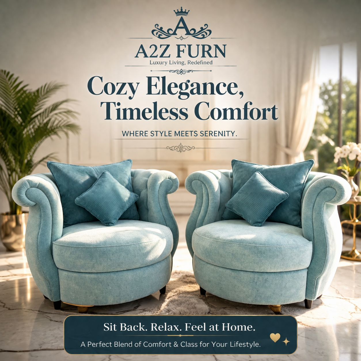 Premium Sofa with Lather Sowed Fabric