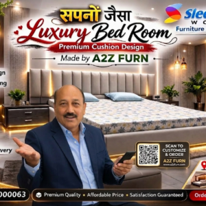 Premium wooden bed with storage