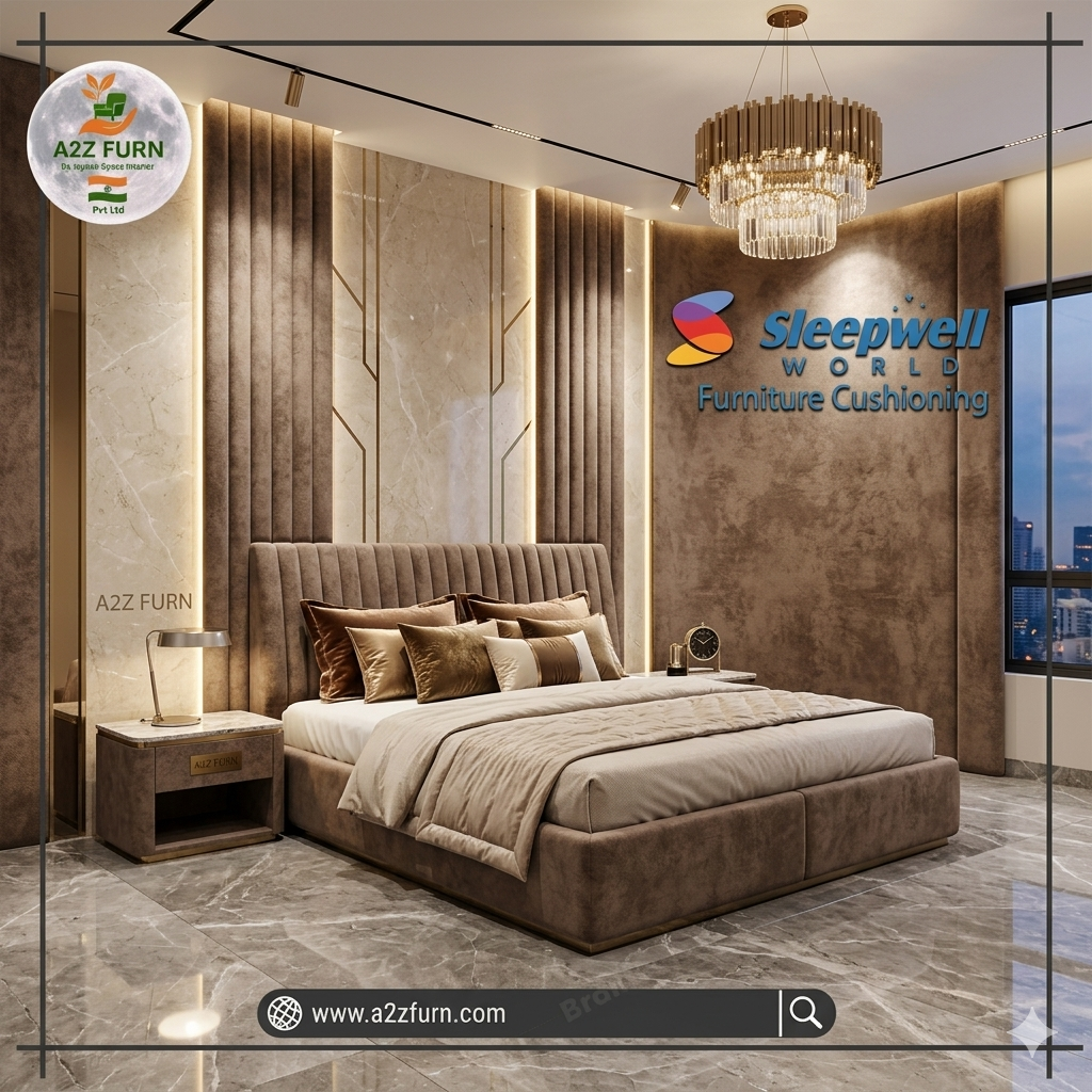 Premium wooden bed with storage