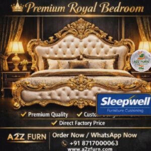 Premium wooden bed with storage