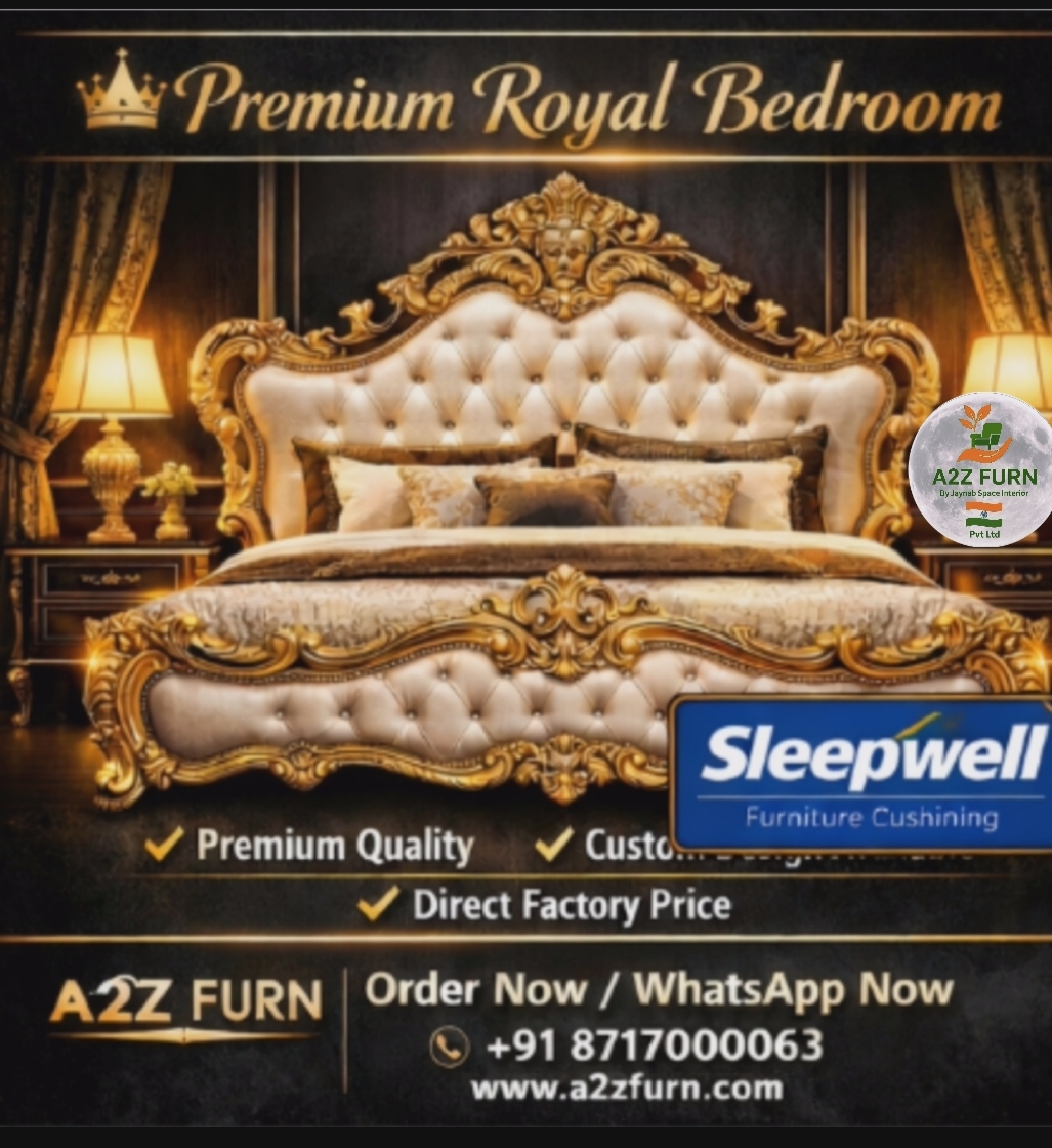 Premium wooden bed with storage