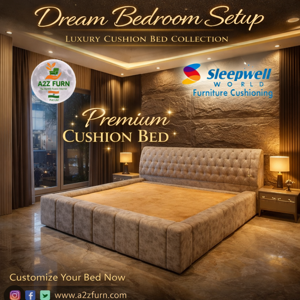 Premium wooden bed with storage .